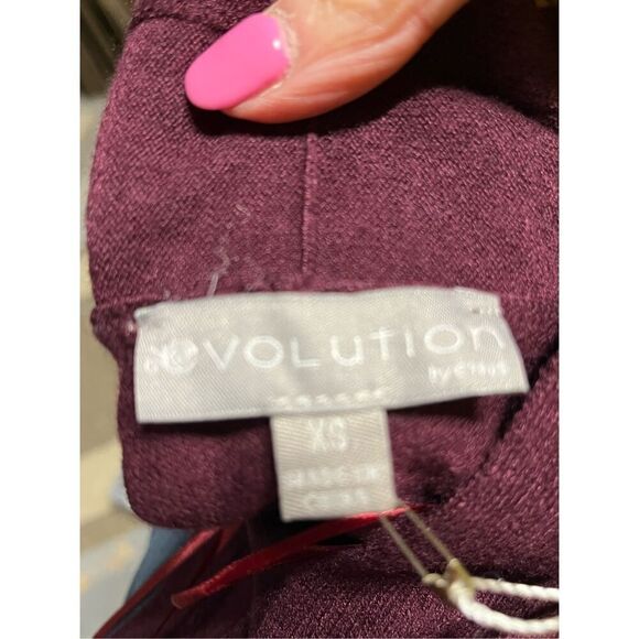 Evolution by Cyrus Women's XS Burgundy Open Front Cardigan Sweater NWT - Picture 7 of 9